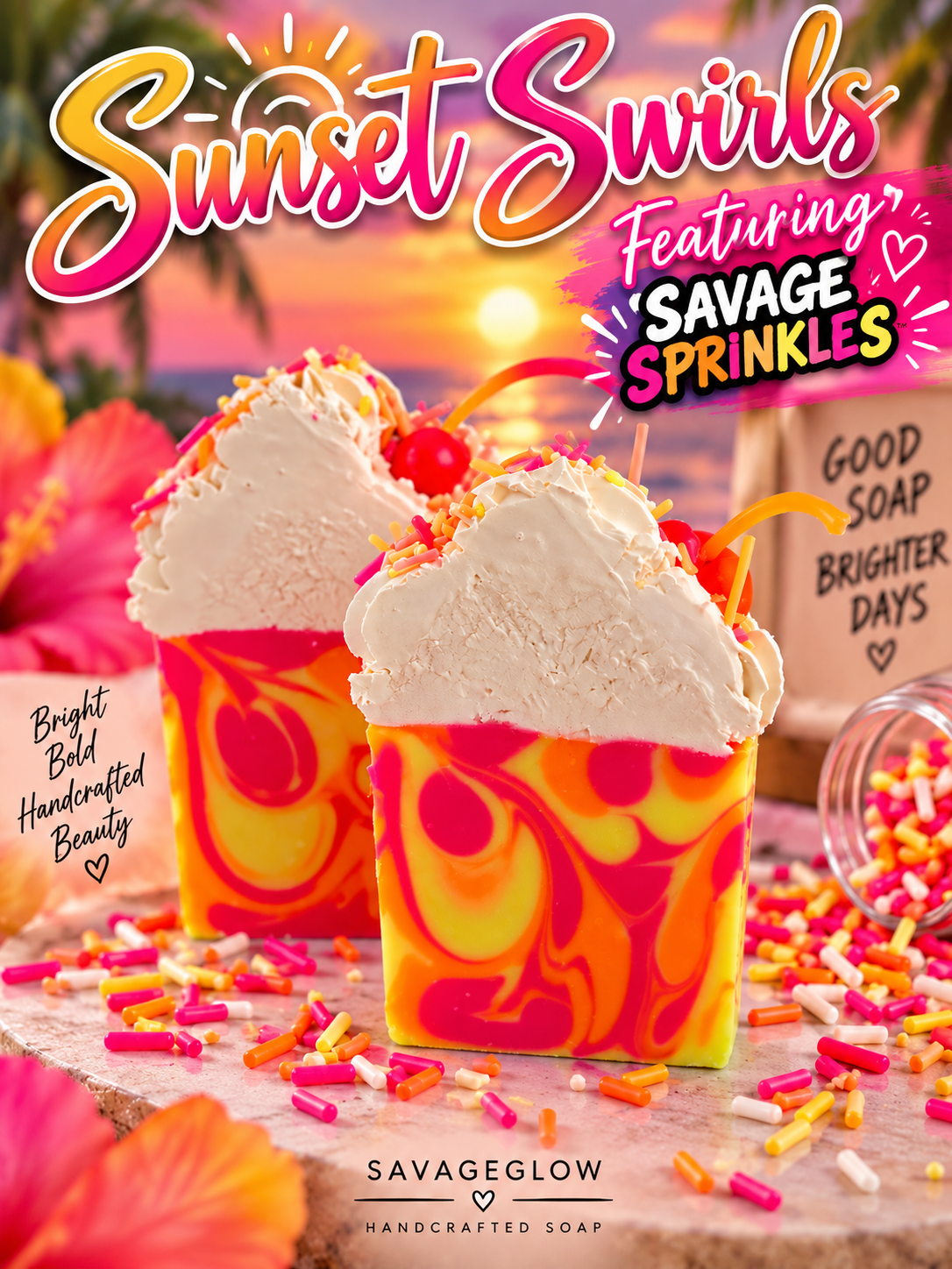 Sunset Swirl Soap featuring Savage Sprinkles